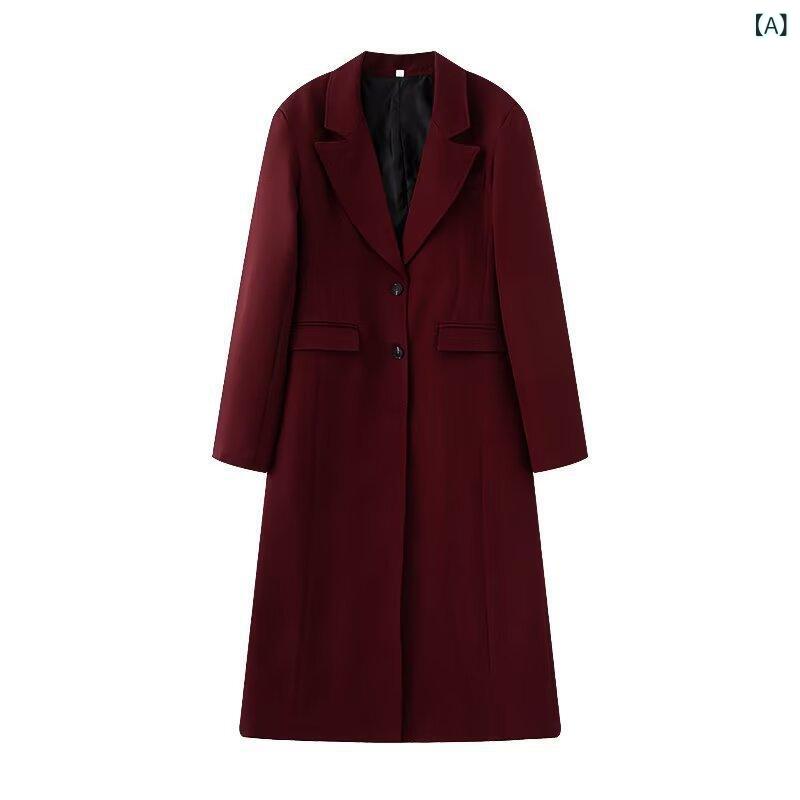 معطف نسائي طويل بلون ماروني عامق أنيق – ستايل كلاسيك شتوي